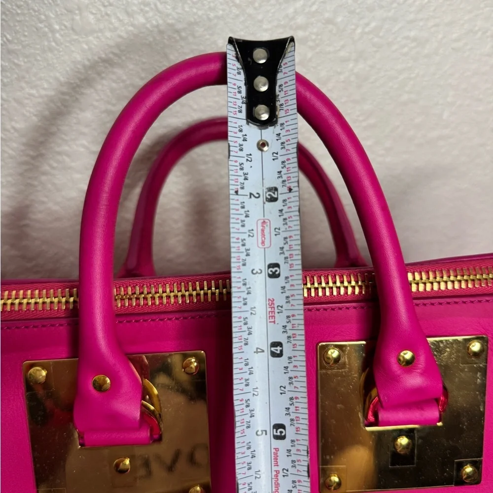 SOPHIE HULME 💖 Albion Square Satchel - Hot Magenta Pink, Gold Hardware - 9x12”